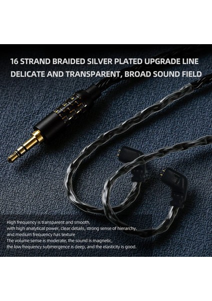 16 Telli Siyah Kulaklık Gümüş Kaplama Tel 3.5mm Kablo Kz Zs3 Zs4 Edx Zsn Zst Asx ZS10 Zex AS16 Edxpro Için Uygundur (Yurt Dışından) fırsatları