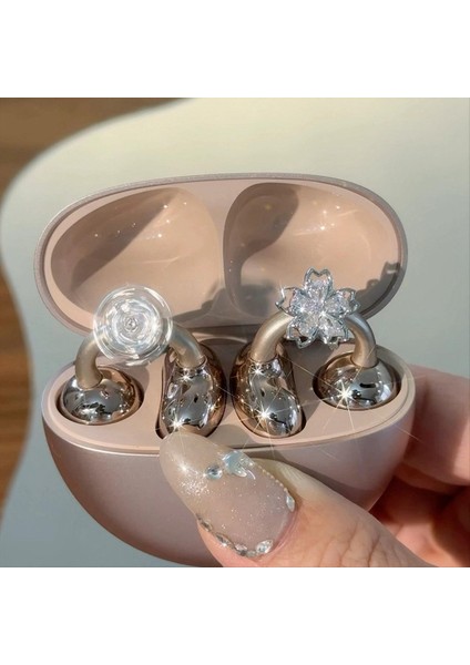 Yanıp Sönen Kiraz Çiçekleri Kulak Klibi Aksesuarları Zirkon Kulaklık Takılar Ows Kulaklıklar Için Moda Takı Si Kadınlar Için (Yurt Dışından) indirimleri