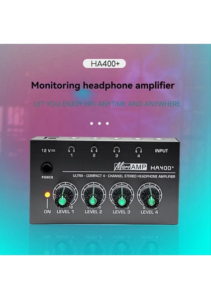 HA400+ Kulaklık Amplifikatörü 4 Kanal Mini Stereo Kulaklık Amplifikatörü Güç Adaptörü Ab Fişi ile Ultra Kompaks Sesli (Yurt Dışından) modelleri