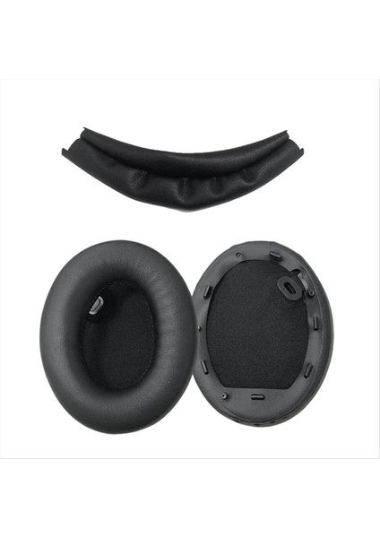 Yedek Pu Earpads &amp; Head Bandı Kapağı Sony WH-1000XM4 Konforlu Kulaklık Yastıkları Siyah (Yurt Dışından)