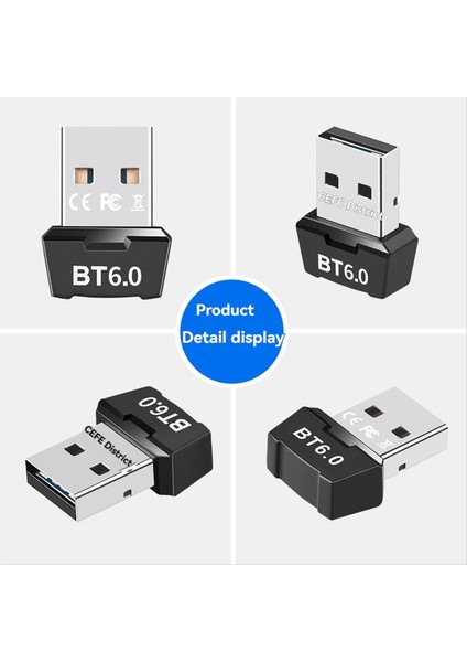 USB Bluetooth 6.0 Adaptör Bt6.0 Dongle Müzik Ses Alıcı Bluetooth Klavye Fare Kulaklık Hoparlör (Yurt Dışından) fırsatları