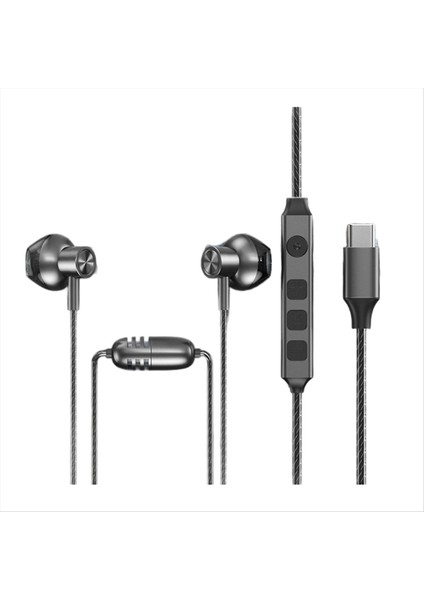 K20 K Şarkı Ses Kartı Kulaklık Kulak Iade Ayarı Canlı Kulaklık 20-20KHZ Type-C 1.2m Hd Gürültü Azaltma Siyah (Yurt Dışından)