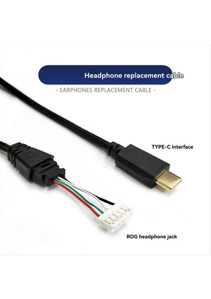 Asus Rog Delta / Rog Delta S USB Type-C Oyun Kulaklık Kablosu Aux Tel Kulaklık Kablo Hattı Için Örgülü Tel (Yurt Dışından) modelleri