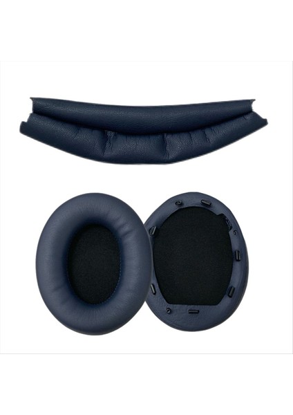Yedek Pu Earpads &amp; Head Bandı Kapağı Sony WH-1000XM4 Konforlu Kulaklık Yastıkları Mavi (Yurt Dışından)