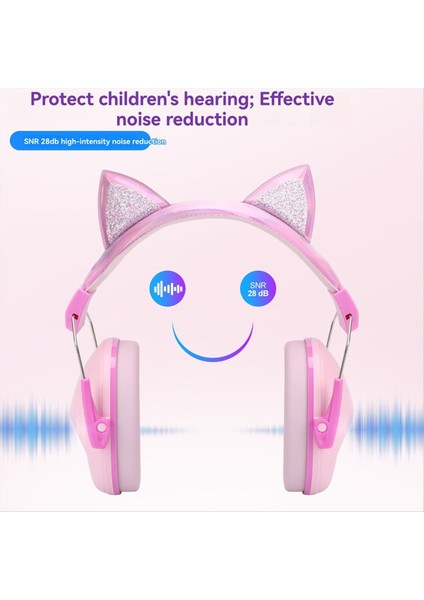 Pembe Kedi Kulakları Çocuklar Kulaklıklar Çalışma ve Uyku Gürültü Engelleme Için Çocuklar Için Ayarlanabilir Karşıtı Işitme Koruyucusu (Yurt Dışından) fırsatları