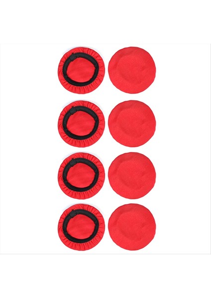 4 Çift 8cm Elastik Earpad Kapaklar Kulaklık Kapakları Gerilebilir ve Yıkanabilir Hijyenik Earcup Koruyucular Kırmızı (Yurt Dışından)