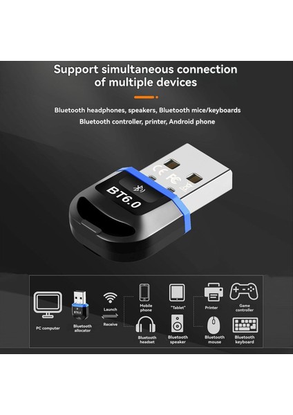 USB Bluetooth 6.0 Adaptörü USB Dongle Bluetooth Alıcı ve Bluetooth Klavye/fare/kulaklık/hoparlör B Için Verici B (Yurt Dışından) fırsatları