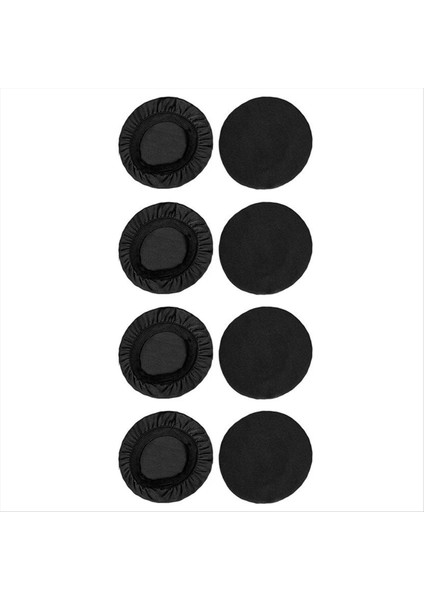 4 Çift 8cm Elastik Earpad Kapaklar Kulaklık Kapakları Gerilebilir ve Yıkanabilir Hijyenik Earcup Koruyucular Siyah (Yurt Dışından)