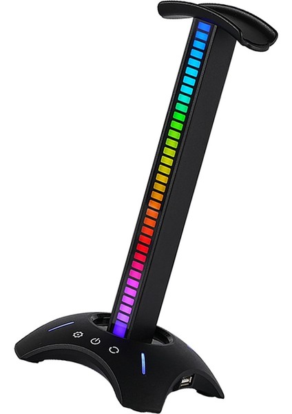 Rgb Kulaklık Stand Alma Ritim Ortam Işığı 2xusb2.0 Masaüstü Kulaklık Tutucu Ev/ofis Siyah (Yurt Dışından) fırsatları