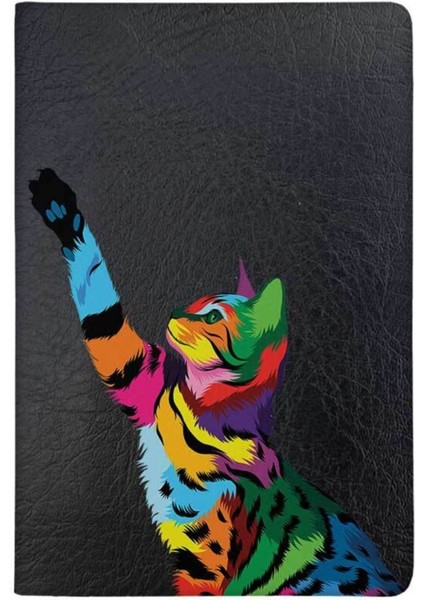 Renkli Kedi Desenli Deri Pet Evcil Hayvan Kedi Köpek Pasaport Sağlık Karnesi Kabı Kılıfı