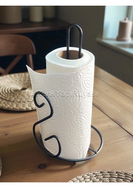 Siyah Metal Kağıt Havluluk Kaliteli Şık Paslanmaz Rulo Kağıt Havluluk