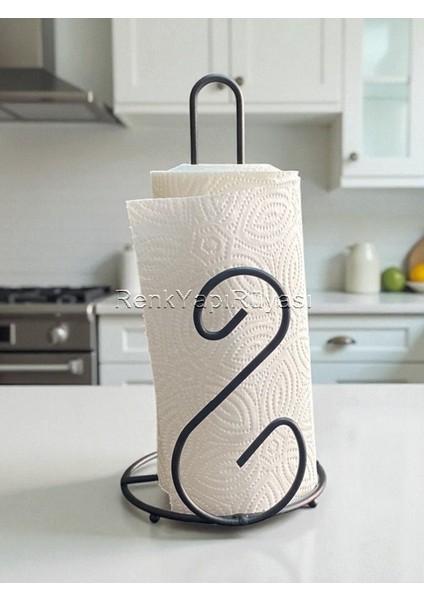 Siyah Metal Kağıt Havluluk Kaliteli Şık Paslanmaz Rulo Kağıt Havluluk