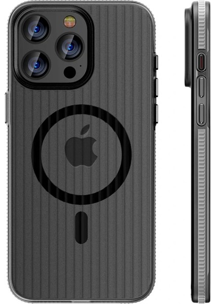 iPhone 15 Pro Max Line Magsafe Kapak - Gri