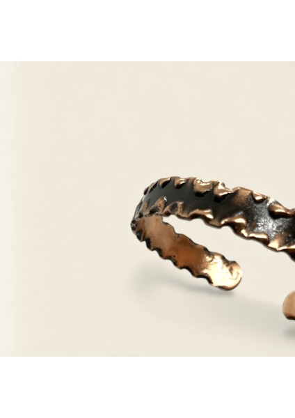 El Yapımı Saf Bakır Oksitli/yakma Tekniği/ Kelepçe Bileklik | Unisex Otantik Cuff