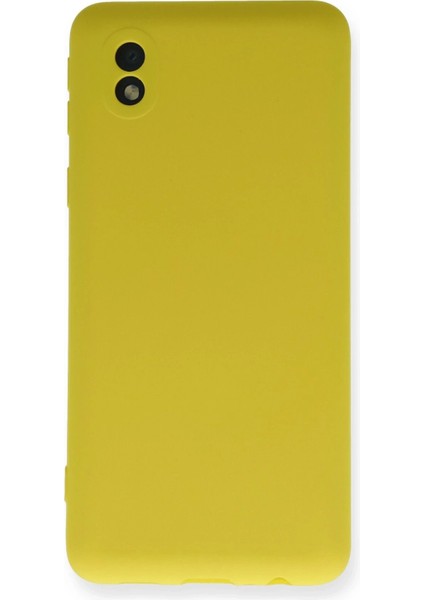 Samsung Galaxy A01 Core Kılıf Nano Içi Kadife Silikon - SARI-(5796)