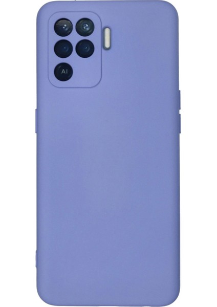 Oppo Reno 5 Lite Kılıf Nano Içi Kadife Silikon - LILA-(5796)