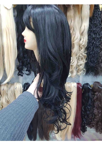 Sıyah Katlı Kesım Peruk modelleri