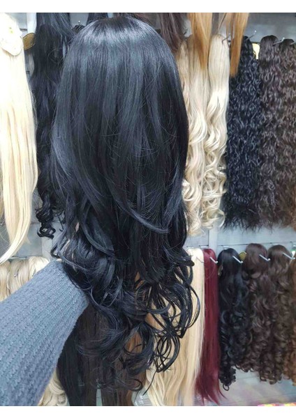 Sıyah Katlı Kesım Peruk indirimleri