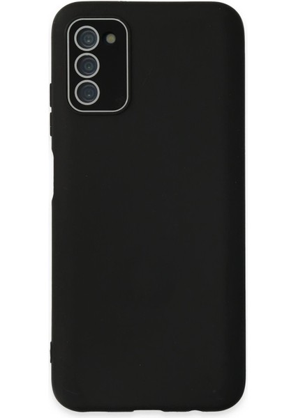 Samsung Galaxy A03S Kılıf Lansman Glass Kapak - SIYAH-(5796)