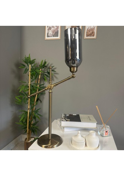 Windy Cam Füme Masa Lambası Dekoratif Masaüstü Aydınlatma Hol Abajur Yatak Odası Başucu Lamba fırsatları