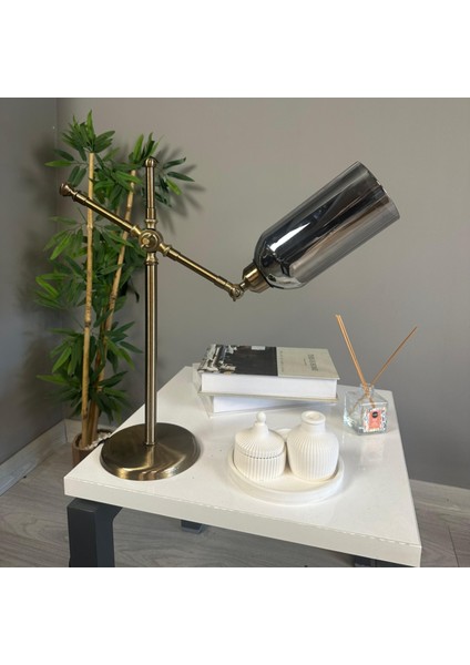 Windy Cam Füme Masa Lambası Dekoratif Masaüstü Aydınlatma Hol Abajur Yatak Odası Başucu Lamba indirimleri