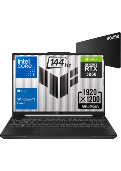 Tuf Gaming F16 FX607VJ Intel Core 5 210H 32GB 512GB SSD RTX3050 (6GB) 16" Fhd Windows 11 Home Gaming Dizüstü Bilgisayar - Xxl Mouse Pad WZ12