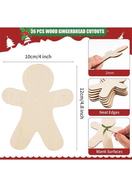 200 Adet Bitmemiş Ahşap Zencefilli Kurabiye Adam Süsler Kesikler Boş Ahşap Zencefilli Kurabiye Adam Asılı Dekorlar Sicim ile (Yurt Dışından) modelleri