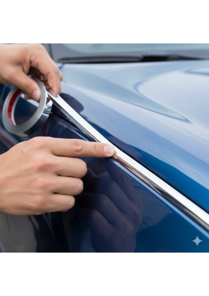 Universal Uyumlu 18 mm 5 Metre Yapışkanlı Nikelaj Krom + (Numaratör Hediyeli) modelleri