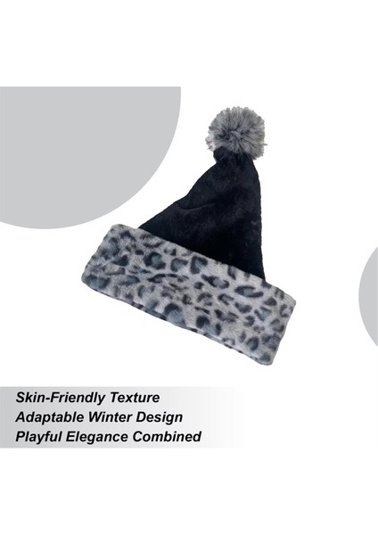 Noel Noel Baba Şapkası Çift Katmanlı Şık Yumuşak Leopar Baskı Peluş Noel Baba Şapkası Fotoğraf Geçit Töreni Cosplay Parti A (Yurt Dışından) indirimleri