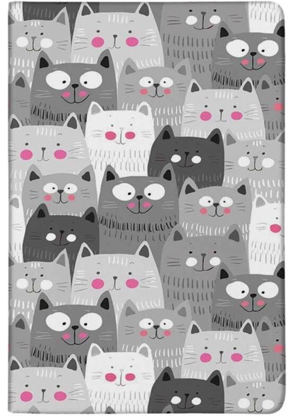 Karikatür Kedi Desenli Deri Pet Evcil Hayvan Kedi Köpek Pasaport Sağlık Karnesi Kabı Kılıfı