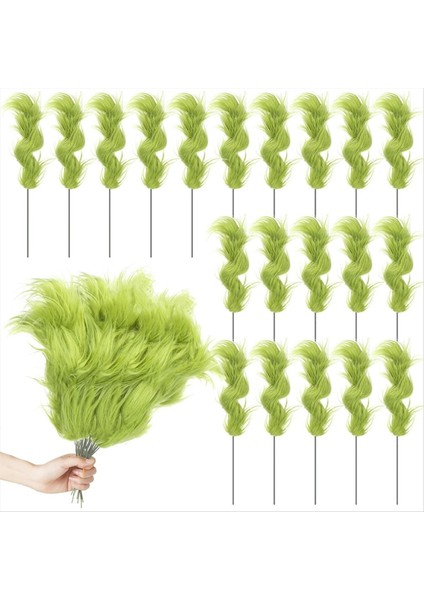 20 Adet Yeşil Tüylü Noel Ağacı Seçtikleri Topper Glitter Kıvırcık Berry Süsler Treewreath El Sanatları Vazo Dolgu (Yurt Dışından)