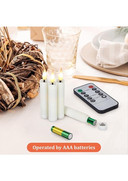 12PCS LED Konik Mumlar Işık Seti Alevsiz 3D Fitil Mumlar Klipsli Noel Ağacı Tasarımı Sıcak Beyaz Işık (Yurt Dışından) indirimleri