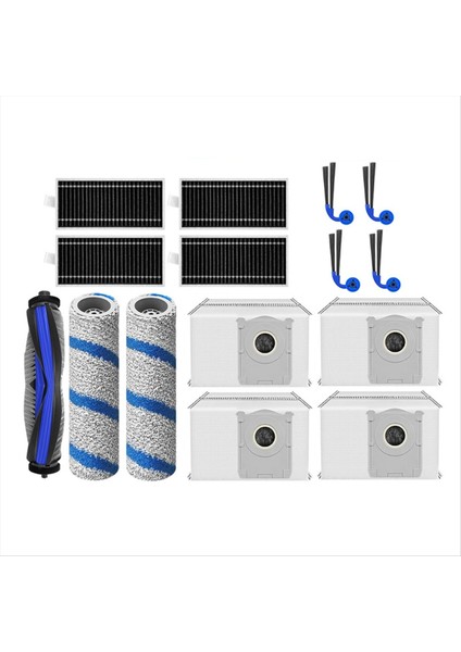 15 Adet Ecovacs Deebot X11/X11 Pro Elektrikli Süpürge Yedek Parçaları Ana Yan Fırça Hepa Filtre Rulo Paspas Toz Torbası (Yurt Dışından)