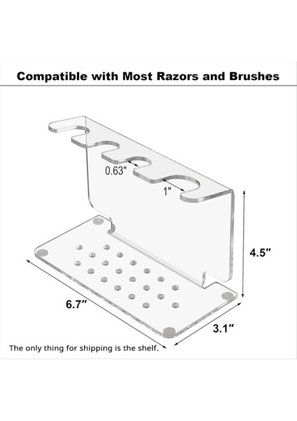 Akrik Ustura ve Fırça Standı, Açık, Alan Tasarrufu Sağlayan Tasarım, Çoğu Tıraş Aleti ile Uyumlu, 3 Tıraş Makinesi ve 1 Fırça Tutar (Yurt Dışından) fırsatları