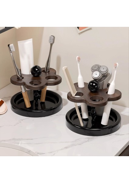 Çevre Dostu Ahşap Diş Fırçası Tutucu - Banyo Temelleri Için 5 Yuvalı Düzenleyici Elektrik Fırçalar ve Tıraş Makinelerine Uygun (Yurt Dışından) modelleri