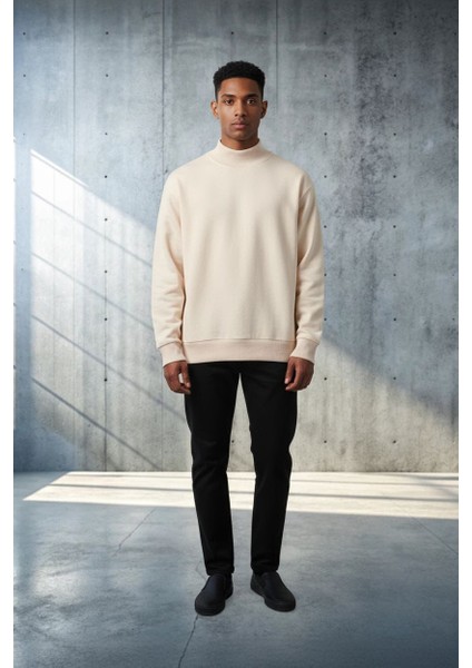 BS-2025-062 Balıkçı Yaka Selanik Örgü Sweatshirt