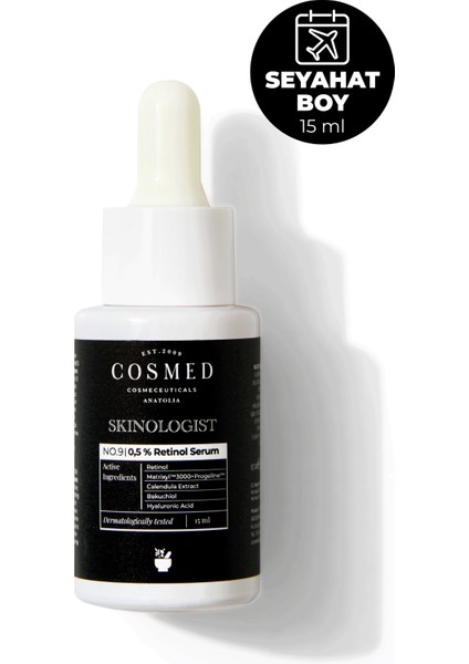 Skinologist 0,5 % Retinol ve Peptit Içeren Yenileyici Serum 15 ml