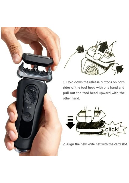 Serisi 9 92B 92S 92M Elektrik Tıraş Makinesi Yedek Kafa Aksesuarları Braun 5790 5791 9050CC 9070CC 9030S 9040S Vb B (Yurt Dışından) fiyatları