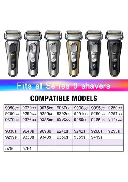 Serisi 9 92B 92S 92M Elektrik Tıraş Makinesi Yedek Kafa Aksesuarları Braun 5790 5791 9050CC 9070CC 9030S 9040S Vb B (Yurt Dışından) modelleri