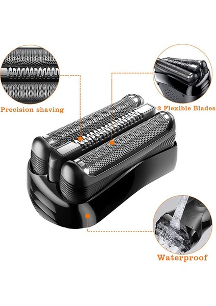 32B Yedek Kafa Folyo ve Kesici Braun Series 3 Tıraş Makineleri ile Uyumlu 32B 3000S 3010S 3040S 3050CC 3070CC 3080S (Yurt Dışından) fırsatları