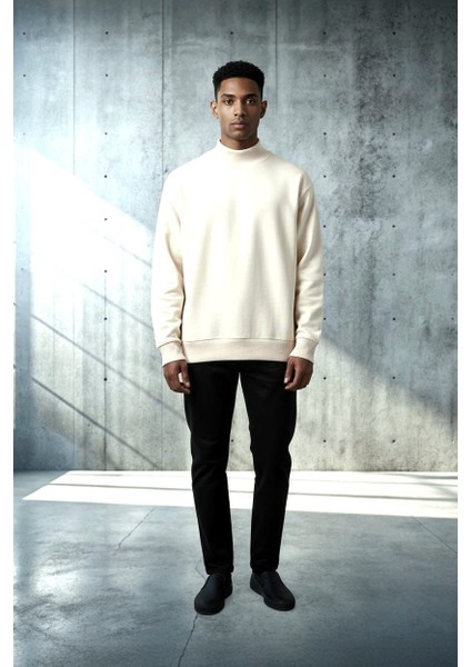 BS-2025-062 Balıkçı Yaka Selanik Örgü Sweatshirt