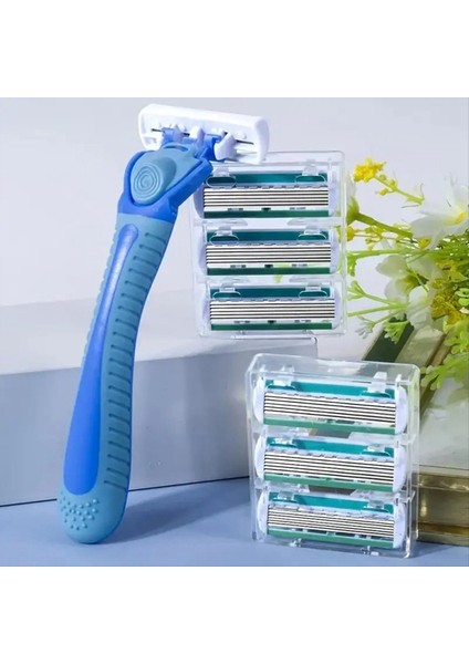 1 Sap + 18 Bıçak/kadın Manuel Jilet 6 Katmanlı Paslanmaz Çek Sepacılık Tıraş Bıçakları Değiştirilebir Tıraş Alın Kırmızı (Yurt Dışından) fiyatları