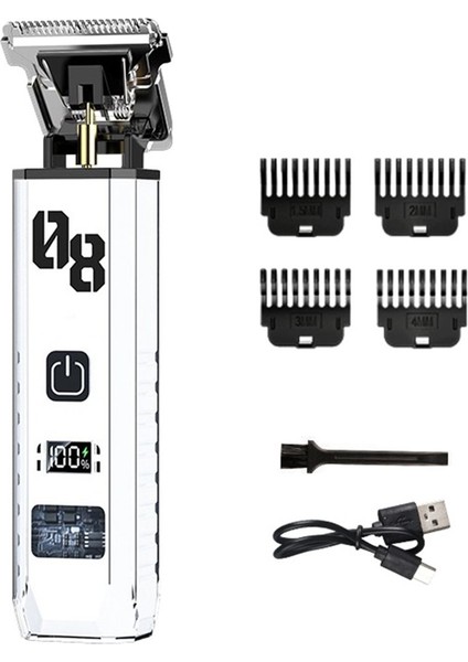 Saç Kesme Makinesi Erkek Biçme Saç Kesimi Tıraş Makinesi Berber Biçme Makinesi Erkekler Için Bir Jilet Kesici Sakal Düzeltici Saç Kesme Makinesi Beyaz (Yurt Dışından)