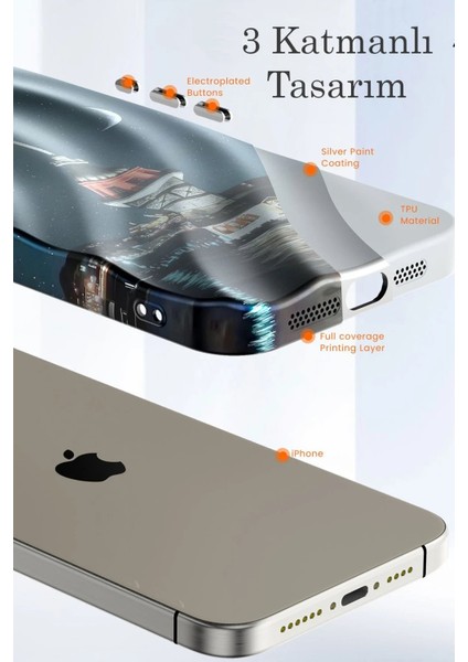 iPhone 14 Pro Kılıf Crew Desenli Kapak - Galata KULESI-(5796) fırsatları