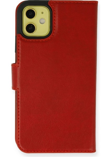 iPhone 13 Mini Kılıf Trend S Plus Kapaklı Kılıf - KIRMIZI-(5796)