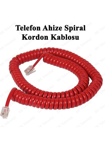 Telefon Ahize Spiral Kordon Kablosu 4p/4c - Kırmızı fiyatları