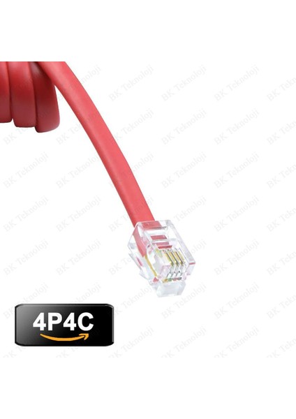 Telefon Ahize Spiral Kordon Kablosu 4p/4c - Kırmızı fırsatları