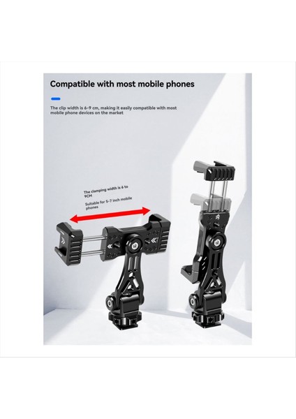 IPhone Android Dslr Için Soğuk Ayakkabı Montajlı Dikey Çekim Kelepçesi ile 360 ° Dönebilen Telefon Tutucu 1/4 Inç Konular (Yurt Dışından) indirimleri