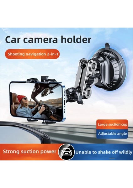 Araç Telefonu Tutucu Çekim Araba 2&#39 Si 1 Arada Güçlü Vantuz Çok Açılı Ayarlanabilir Alüminyum Alaşımlı Klip Tutucu A (Yurt Dışından) fırsatları