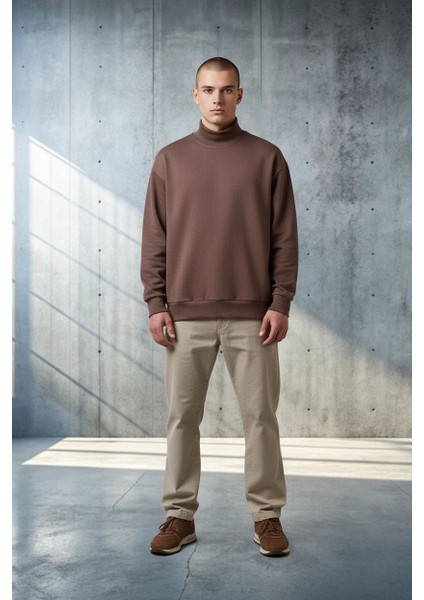 BS-2025-062 Balıkçı Yaka Selanik Örgü Sweatshirt